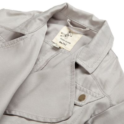 Mini girls grey trench jacket